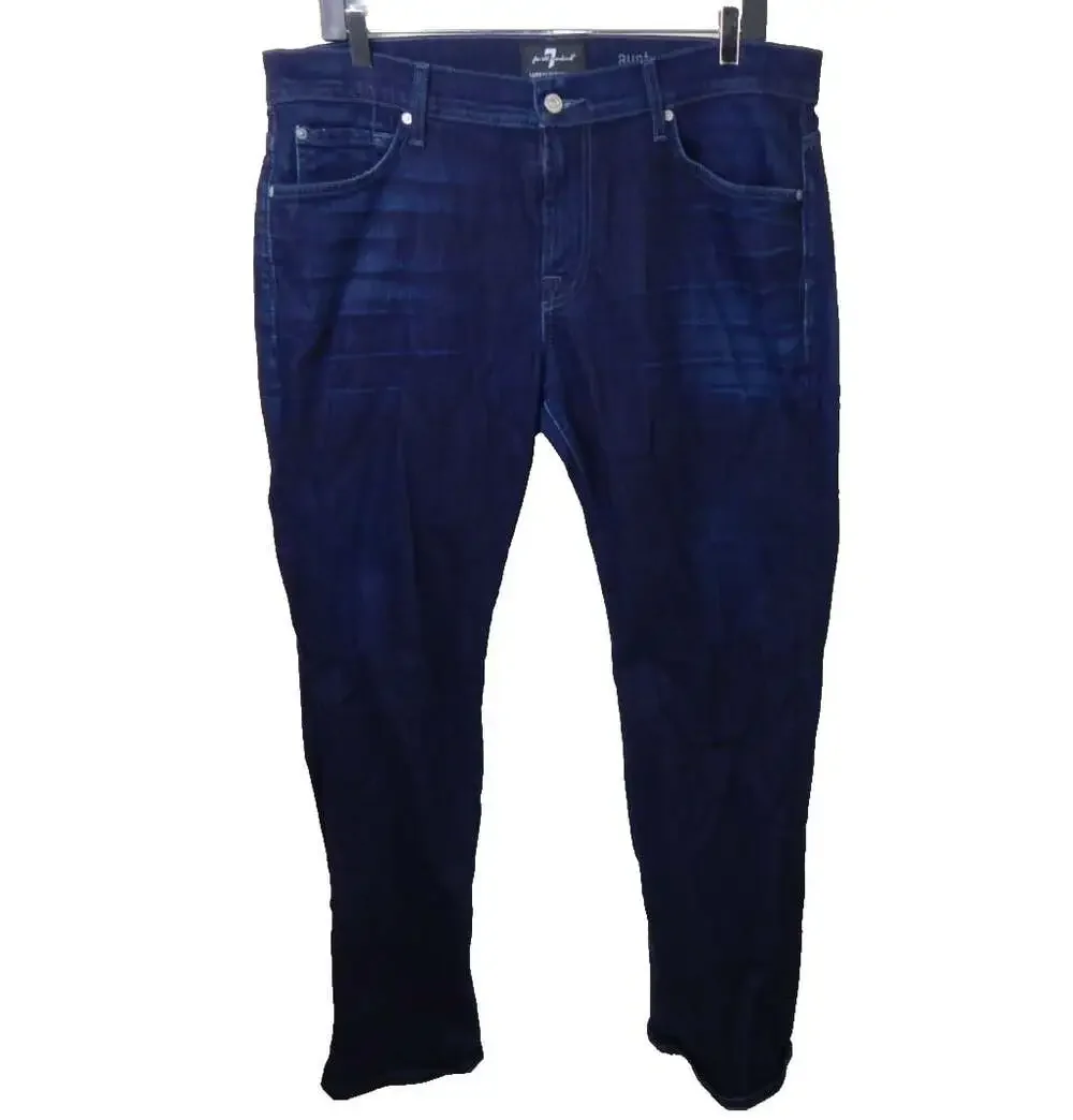 7 For All Mankind Men's 36 x 32 Jeans Austyn Straight Dark Wash Luxe Performance